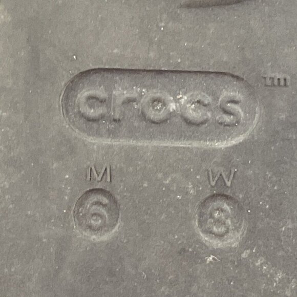 Crocs Classic Slide Sandals Unisex M6/W8 Slip On Open Toe Black Platform - Picture 6 of 10